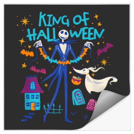 King Of Halloween Jack And Zero T-Shirt The Nightmare Before Christmas Halloween Shirt Let'S Oogie Boogie Disneyland Halloween Stickers