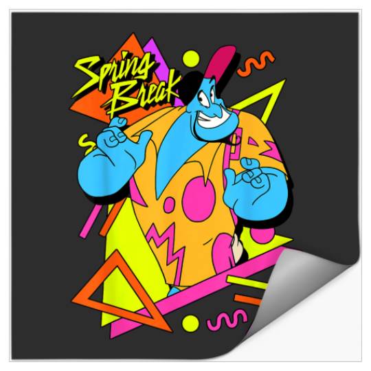 Disney Aladdin Genie Retro 90s Style Poster Stickers