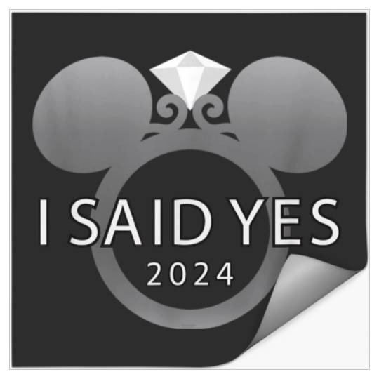 Disney I Said Yes 2024 Engagement Ring Proposal Stickers