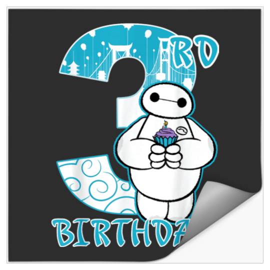 Disney Big Hero 6 Baymax 3rd Birthday Cupcake Po Stickers