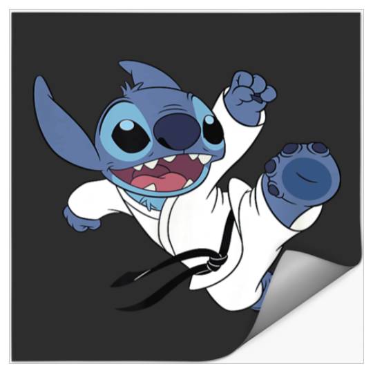Disney Lilo & Stitch Karate Kick Black Belt Cute Stickers