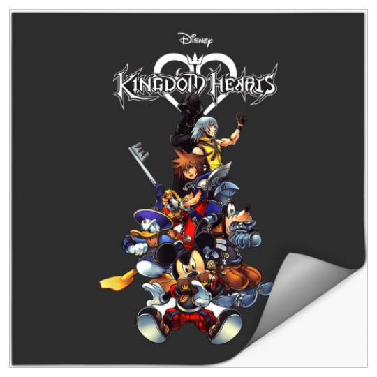 Discover Disney Kingdom Hearts Group Shot Action Pose Log Stickers