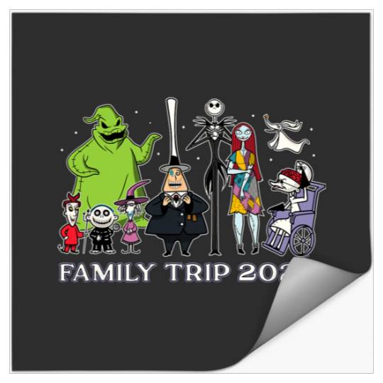 Disney The Nightmare Before Christmas Stars Family Trip 2025 Stickers