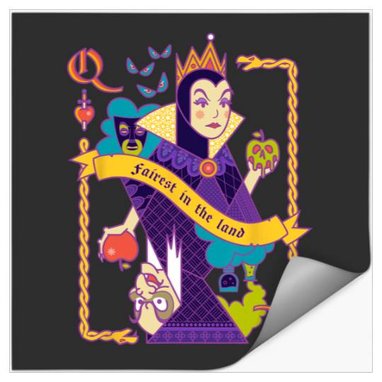 Disney Villains Evil Queen Fairest in the Land Playing Card Stickers