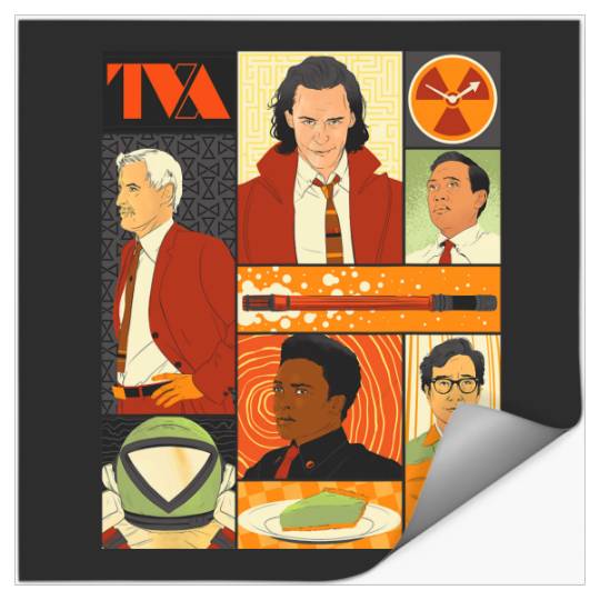Marvel Studios Loki Season 2 Faces of the TVA & Pie Disney+ Stickers