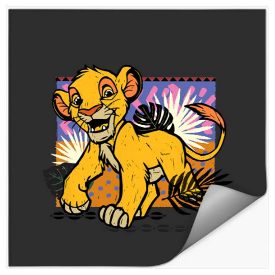 Disney The Lion King 30th Anniversary Wood Block Style Simba Stickers