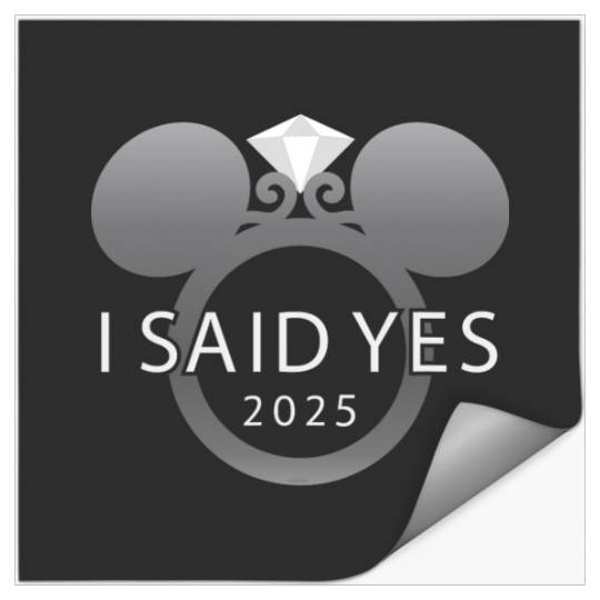 Disney I Said Yes 2025 Engagement Ring Proposal Mickey Stickers