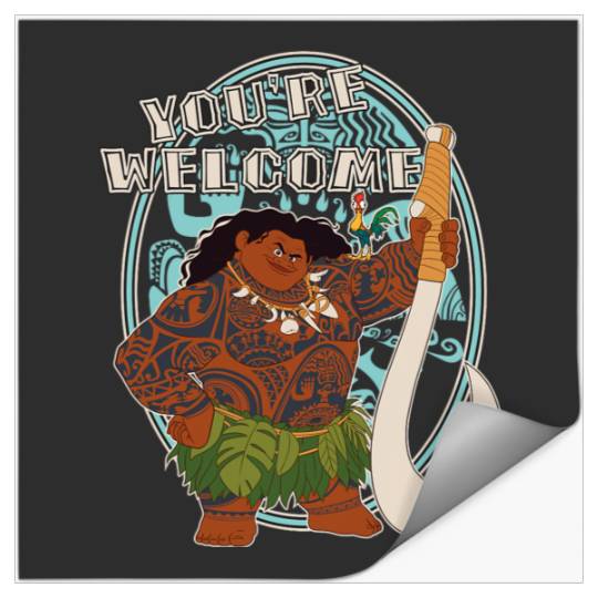 Discover Disney Moana Maui You're Welcome Tribal Frame Chest Portrait Stickers