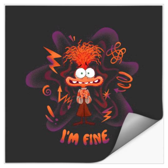 Disney Pixar Inside Out 2 I'm Fine Emotional Anxiety Poster Stickers
