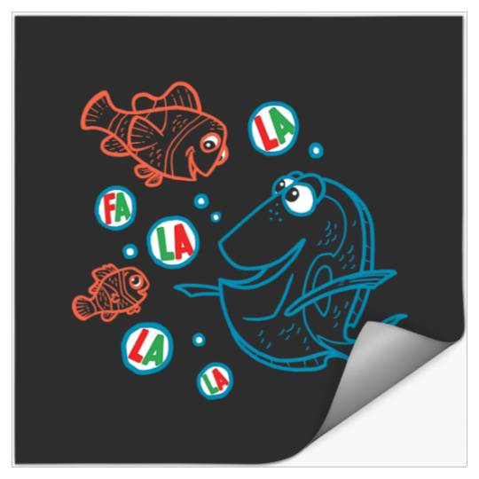 Disney Pixar Finding Nemo Christmas Fa La La La Outline Logo Stickers
