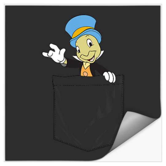 Disneyss Pinocchio Jiminy Cricket Faux Pocket Stickers