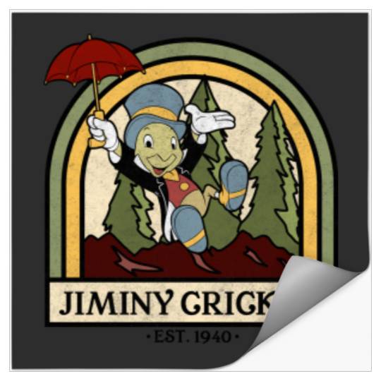 Disneyss Pinocchio Jiminy Cricket Established 1940 Stickers