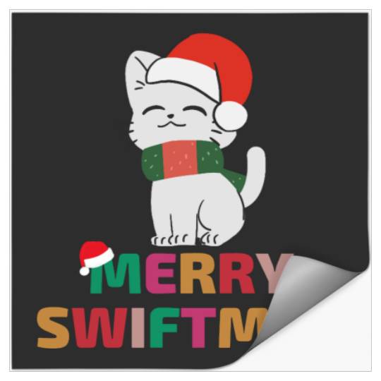 Discover Merry Swiftmas Taylor Christmas Cat Stickers