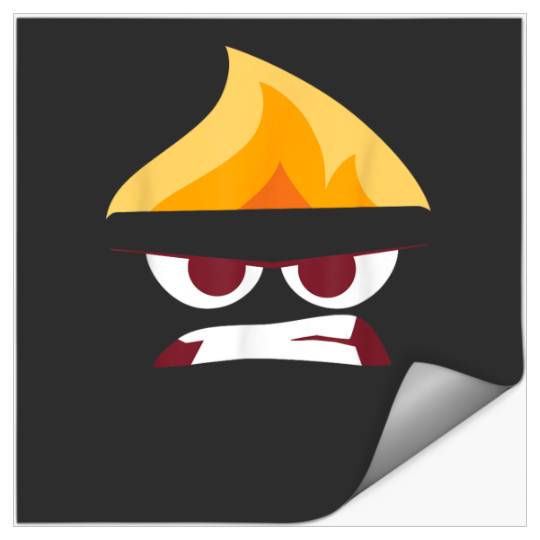 Disney Pixar Inside Out Halloween 2024 Anger Big Face On Fire Stickers