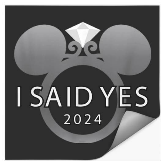 Disney I Said Yes 2024 Engagement Ring Proposal Stickers