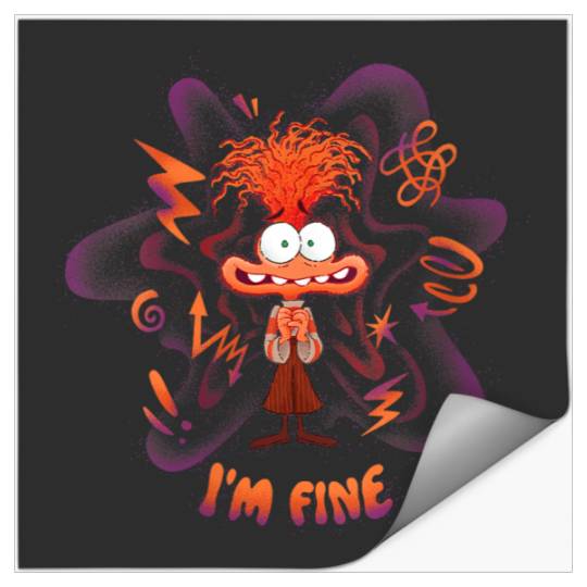 Disney pixars Inside Out 2 I'm Fine Emotional Anxiety Poster Stickers