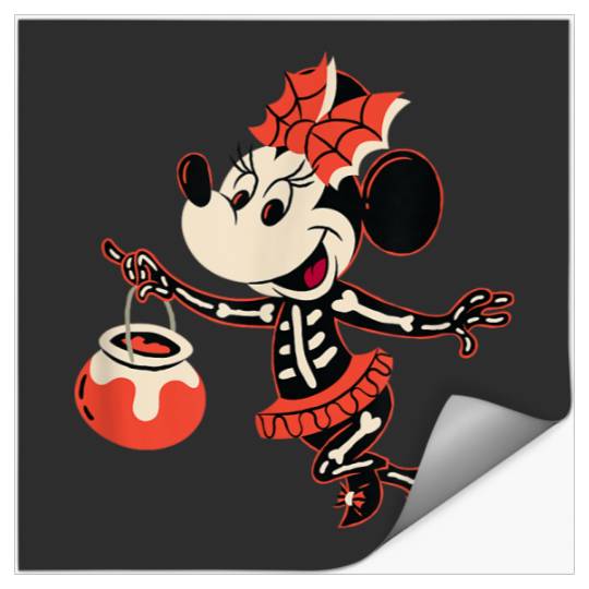 Discover Disney Minnie Mouse Halloween 2024 Get Spooky skeletons Costume Stickers