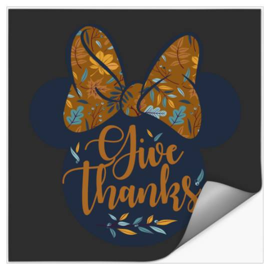 Disney Mickey And Friends Thanksgiving Fall Minnie Ears Happy Thanksgiving Stickers