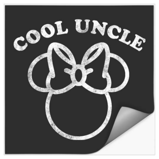 Disney Minnie Mouse Father's Day Girl Cool Uncle Distressed Stickers