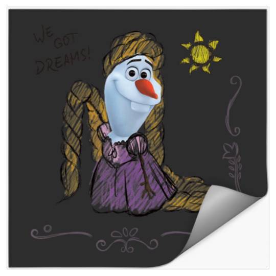 Disney Olaf Presents Rapunzel Costume Sketch Stickers