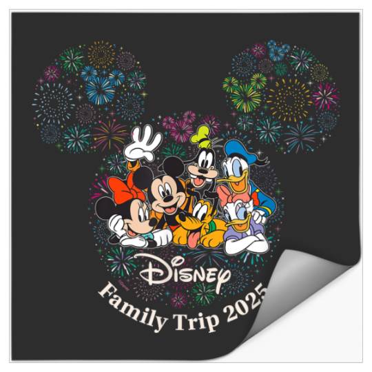 Disney Mickey Friends Fireworks Vacation Family Trip 2025 Stickers