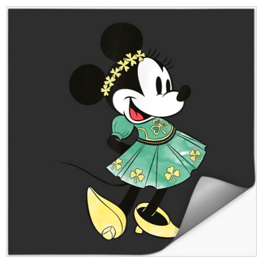 Disney Minnie Mouse Shamrock Dress St. Patrick Day T-Shirt Stickers