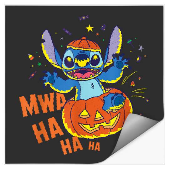 Disney Stitch Jack o lantern Surprise Mwa Ha Ha Halloween 2024 Stickers