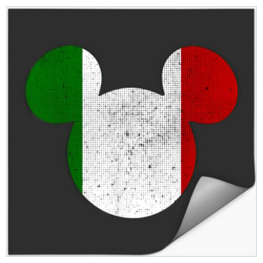 Disney Mickey Mouse Logo Italy Flag Fill Stickers