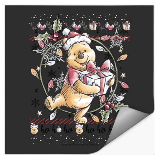 Disney Christmas Winnie The Pooh Ugly Sweater Sweatshirt Stickers