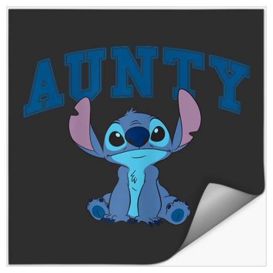 Discover Disney Lilo Stitch Aunty Cute Stitch Big Chest Text Logo Stickers