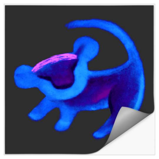 Disney The Lion King Simba Cave Painting Blue Hu Stickers