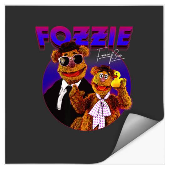 Disney The Muppets Fozzie Bear Gradient Neon Cir Stickers
