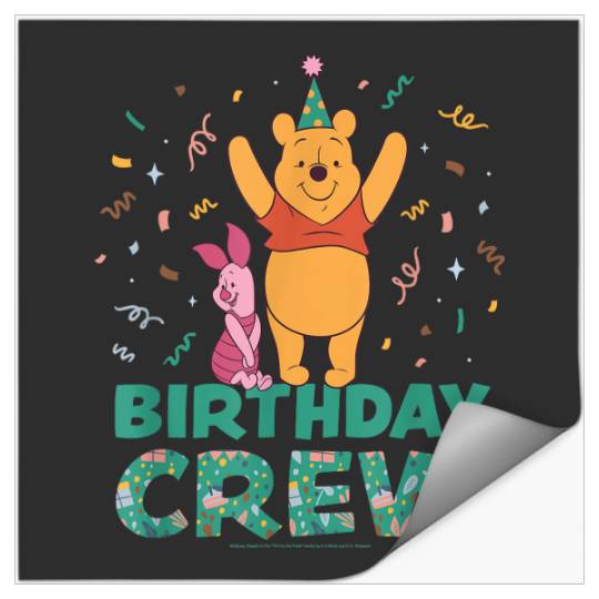 Disney Winnie The Pooh Piglet Birthday Crew Party Matching Stickers