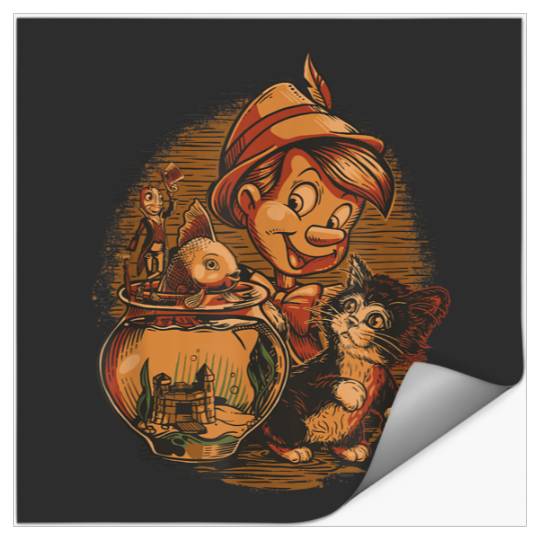 Disneyss Pinocchio Jiminy Cricket Figaro And Cleo Stickers
