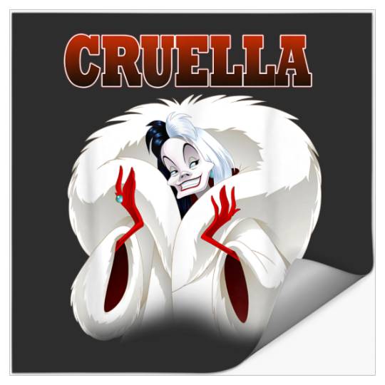 Disney Villains Cruella Elegant Cruel Big Chest Portrait Stickers