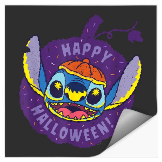 Disney Lilo Stitch Jack o lantern Pumpkin Happy Halloween 2024 Stickers