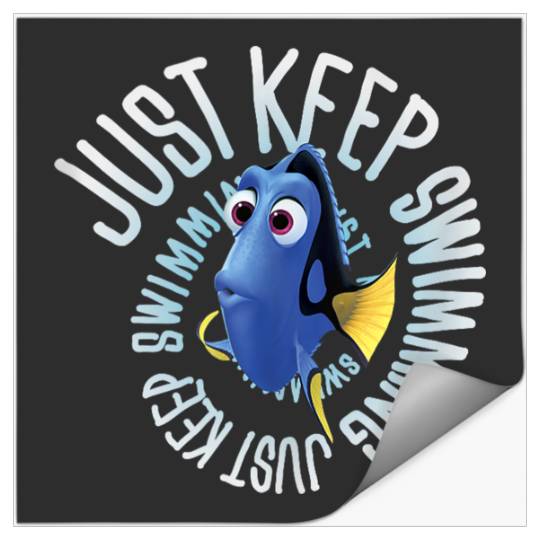 Disneyss Pixars Finding Dory Just Keep Swimming Big Chest Logo Stickers