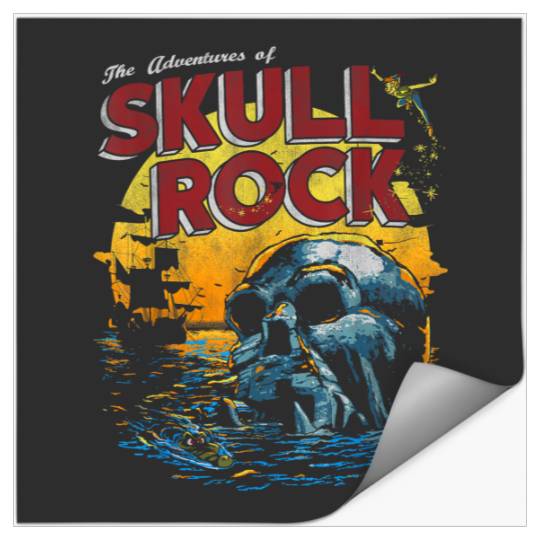 Disneyss Peter Pan Skull Rock Vintages Sunset Poster Stickers