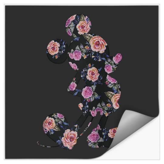 Disney Floral Mickey Raglan Baseball Tee Stickers
