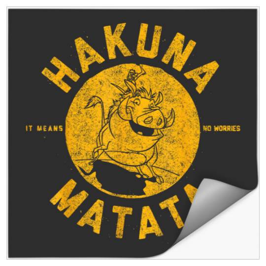 Disneyss Lion King Distressed Hakuna Matata Stamp Graphic Tee Stickers