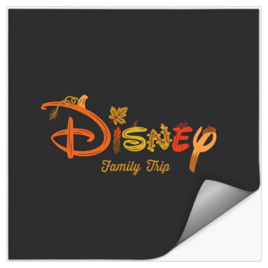 Disney Autumn Fill Logo Fall Vacation Family Trip Stickers