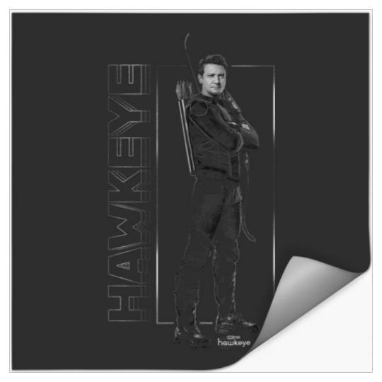 Marvel Hawkeye Disney Plus Black And White Hero Stickers