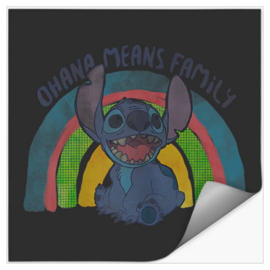 Disneyss Lilo Stitch Ohana Means Family Distressed Rainbow Stickers