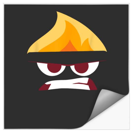 Disney Pixar Inside Out Halloween Anger Big Face On Fire Stickers