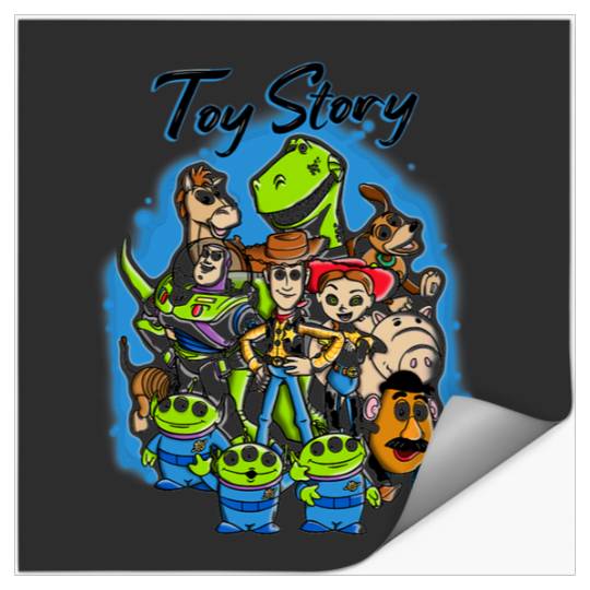 Disney Pixar Toy Story Airbrush  Style Group Poster Stickers