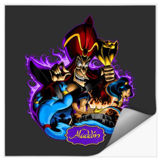 Disney Aladdin Jafar Genie Jasmine Art Graphic T Stickers