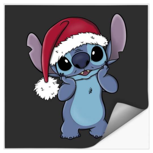 Disney Lilo Stitch Christmas Santa Hat Stitch Portrait_2 Merry Christmas 2024 Stickers