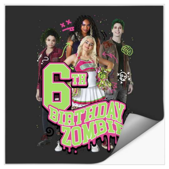Disney Zombies 6th Birthday Zombie Group Poster Stickers