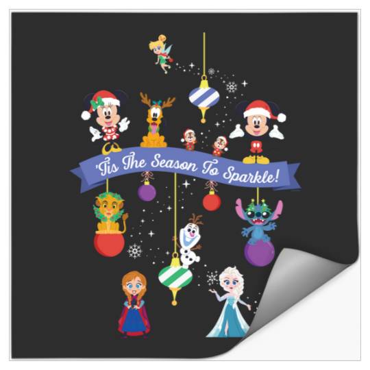 Disney 100 Christmas Holiday Tis the Season to Sparkle! Merry Christmas 2024 Stickers