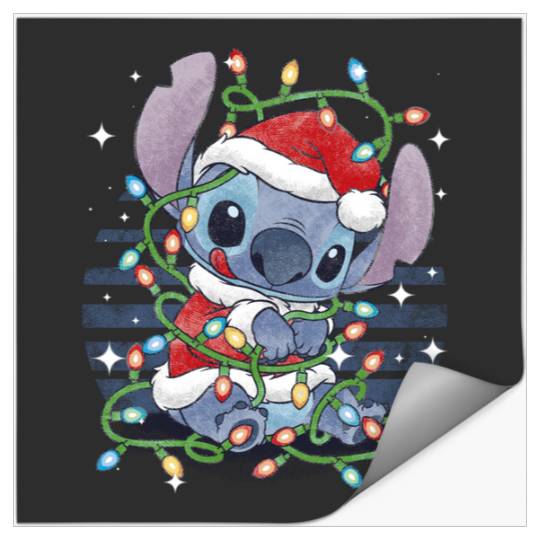 Disney Lilo Stitch Christmas Tangled Lights Portrait Merry Christmas 2024 Stickers